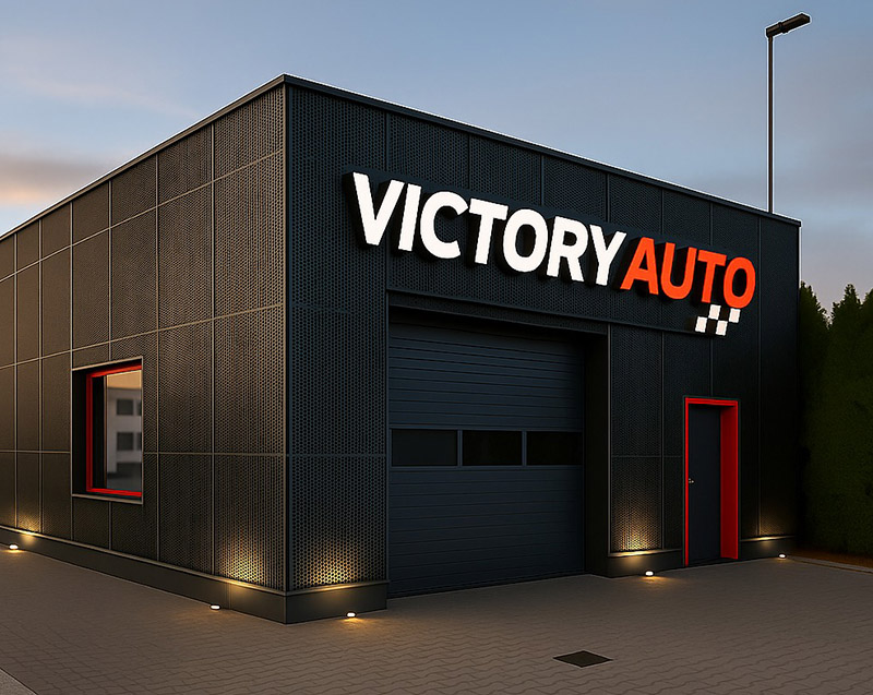 Victory Auto Pleszew - projekt elewacji KS Projekt Szehyński